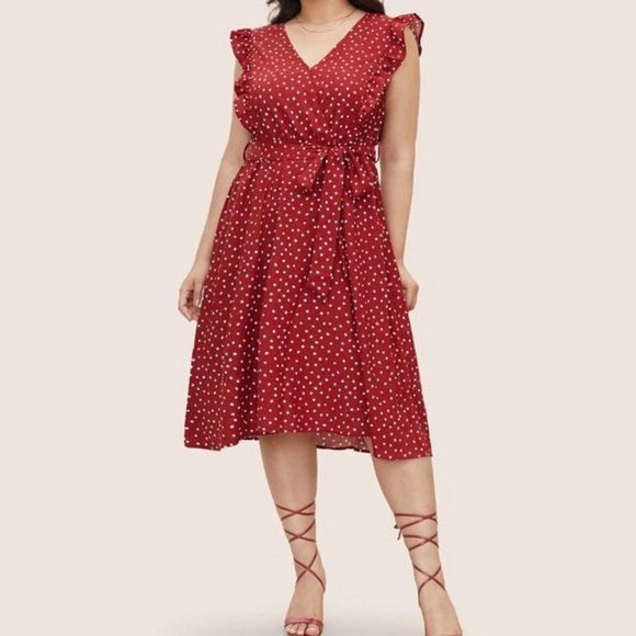 BloomChic Dresses & Skirts - NWT Bloomchic Polka Dot Dress – Size 12/L (waist tie not included)